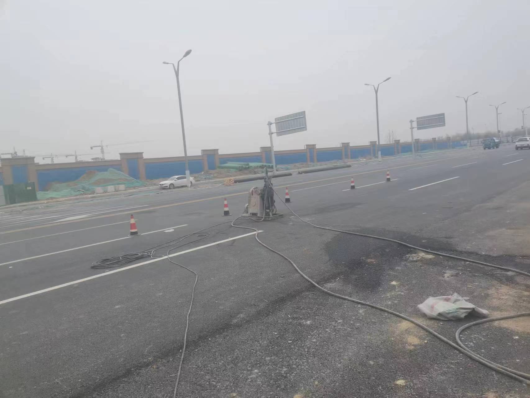 张港镇马路注浆